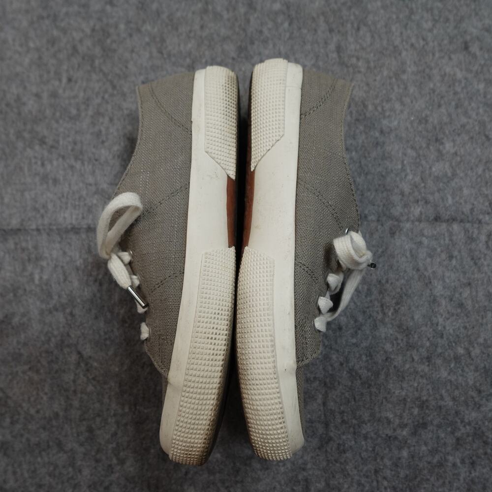 Ralph Lauren Sneakers Womens 6.5 Jolie Linen Lace Up Gray Fashion Casual - Picture 4 of 8
